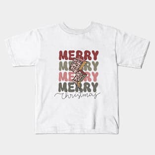 Merry Christmas Retro Design Kids T-Shirt